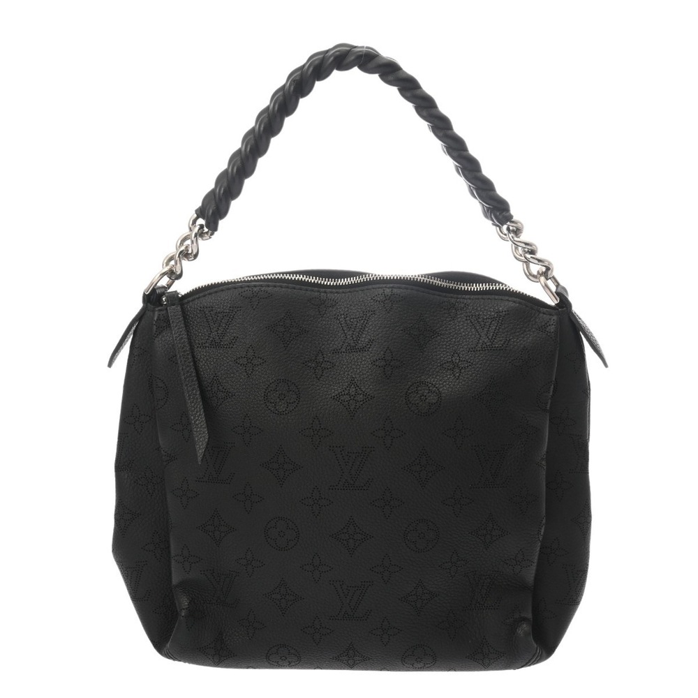 Louis Vuitton Monogram Mahina Babylon Chain Noir Black Leather Handbag